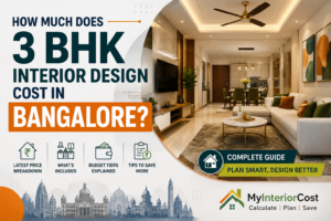How much does 3 bhk interior design cost in Bangalore?
